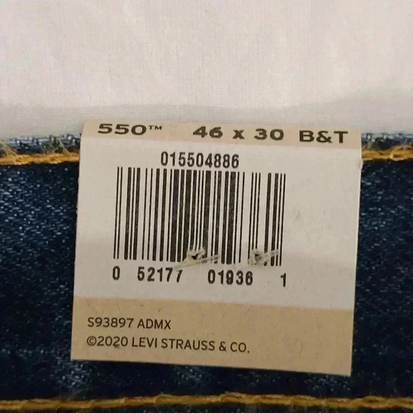 Levi's 550 Relaxed Fit Jeans 46x30 Big & Tall Men's Denim - Picture 4 of 6